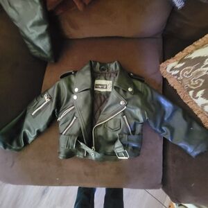 Kids Black Leather Jacket